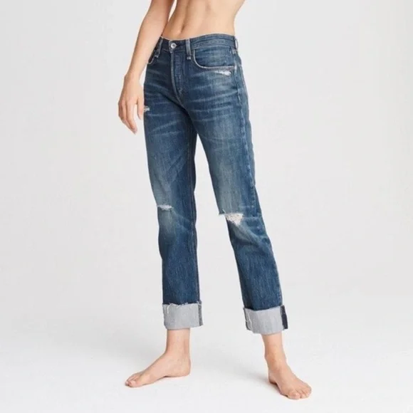 NWT Rag & Bone Rosa Mid - Rise Boyfriend Jean in Bristol 23 - Picture 3 of 16